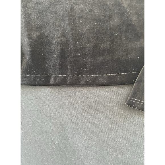 J Jill Wearever Tunic Top Womens Large Black Velvet Knit Mixed Media Side Slit L - Picture 2 of 6